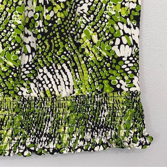 Essentials by Milano | Women’s High Neck Lime Green Halter Snakeskin Blouse S - Picture 6 of 16